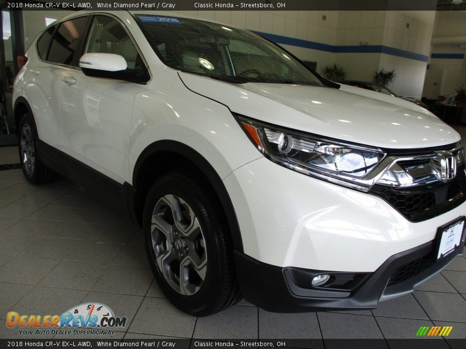 2018 Honda CR-V EX-L AWD White Diamond Pearl / Gray Photo #3