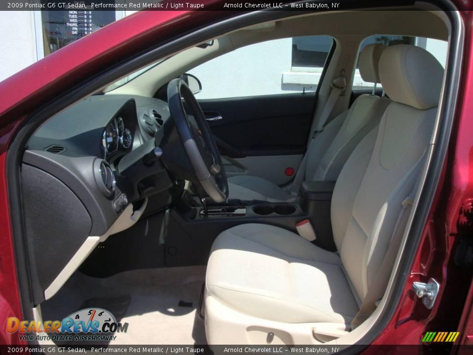 2009 Pontiac G6 GT Sedan Performance Red Metallic / Light Taupe Photo #10