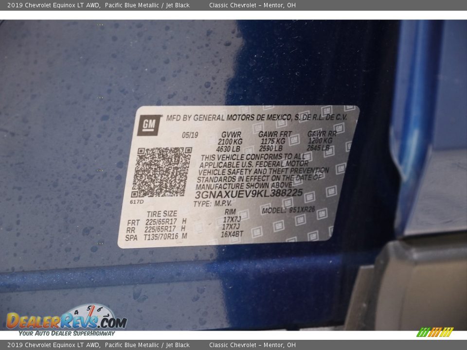 2019 Chevrolet Equinox LT AWD Pacific Blue Metallic / Jet Black Photo #18