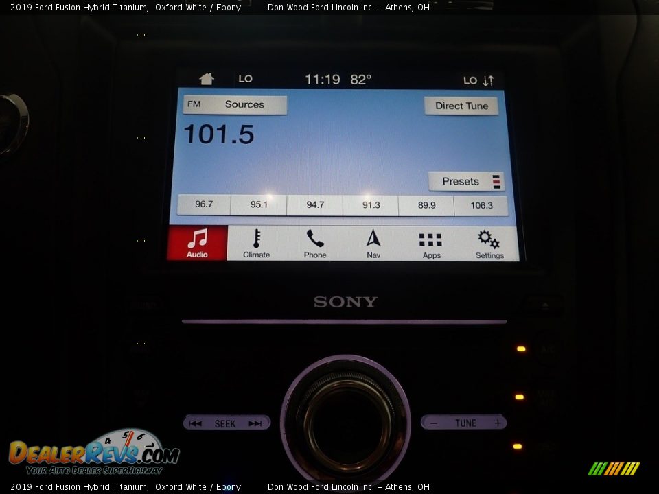 2019 Ford Fusion Hybrid Titanium Oxford White / Ebony Photo #29