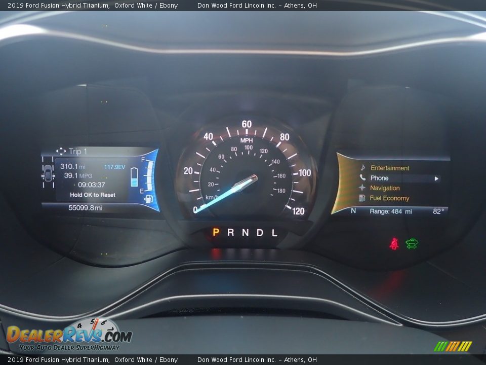 2019 Ford Fusion Hybrid Titanium Oxford White / Ebony Photo #31