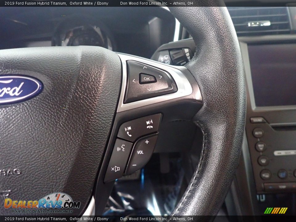 2019 Ford Fusion Hybrid Titanium Oxford White / Ebony Photo #33