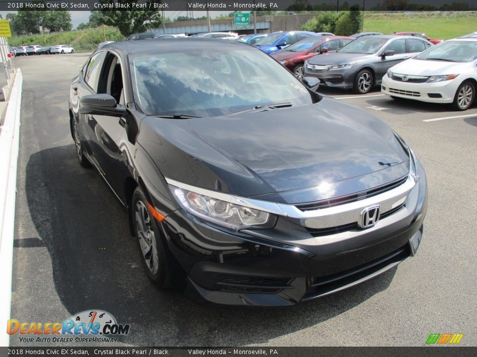 2018 Honda Civic EX Sedan Crystal Black Pearl / Black Photo #7