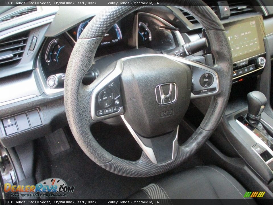 2018 Honda Civic EX Sedan Crystal Black Pearl / Black Photo #14