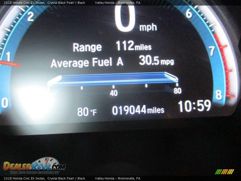 2018 Honda Civic EX Sedan Crystal Black Pearl / Black Photo #20