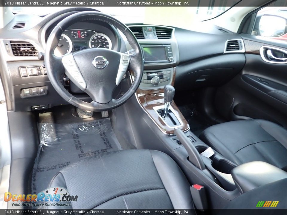 2013 Nissan Sentra SL Magnetic Gray Metallic / Charcoal Photo #21