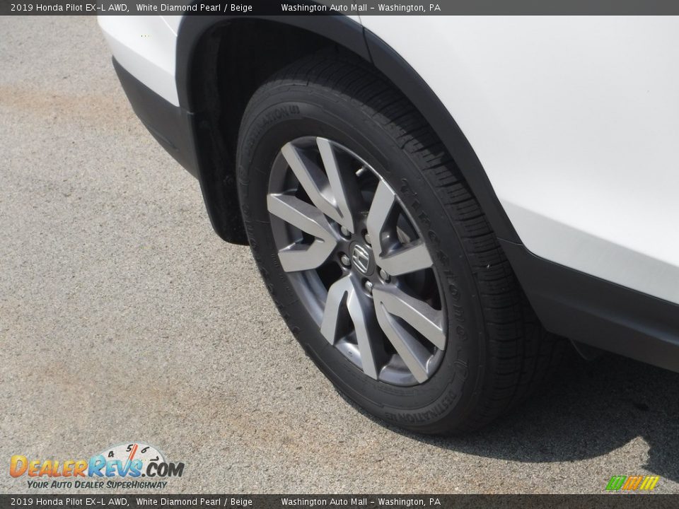 2019 Honda Pilot EX-L AWD White Diamond Pearl / Beige Photo #3