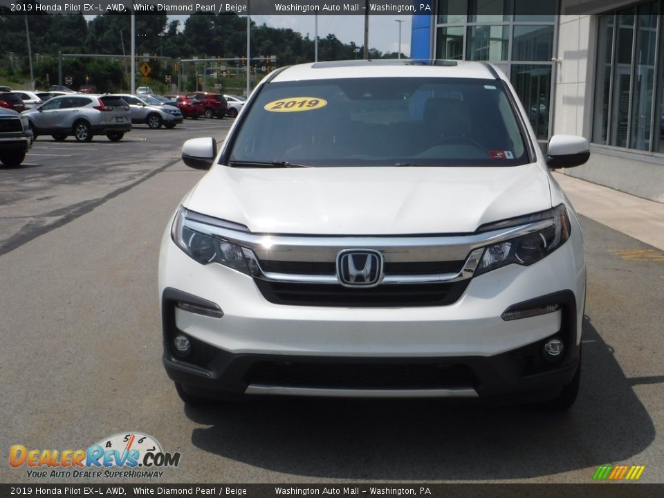 2019 Honda Pilot EX-L AWD White Diamond Pearl / Beige Photo #5