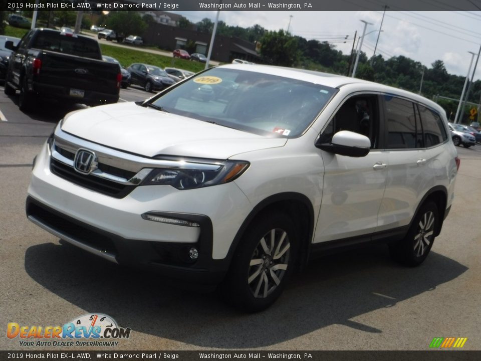 2019 Honda Pilot EX-L AWD White Diamond Pearl / Beige Photo #6