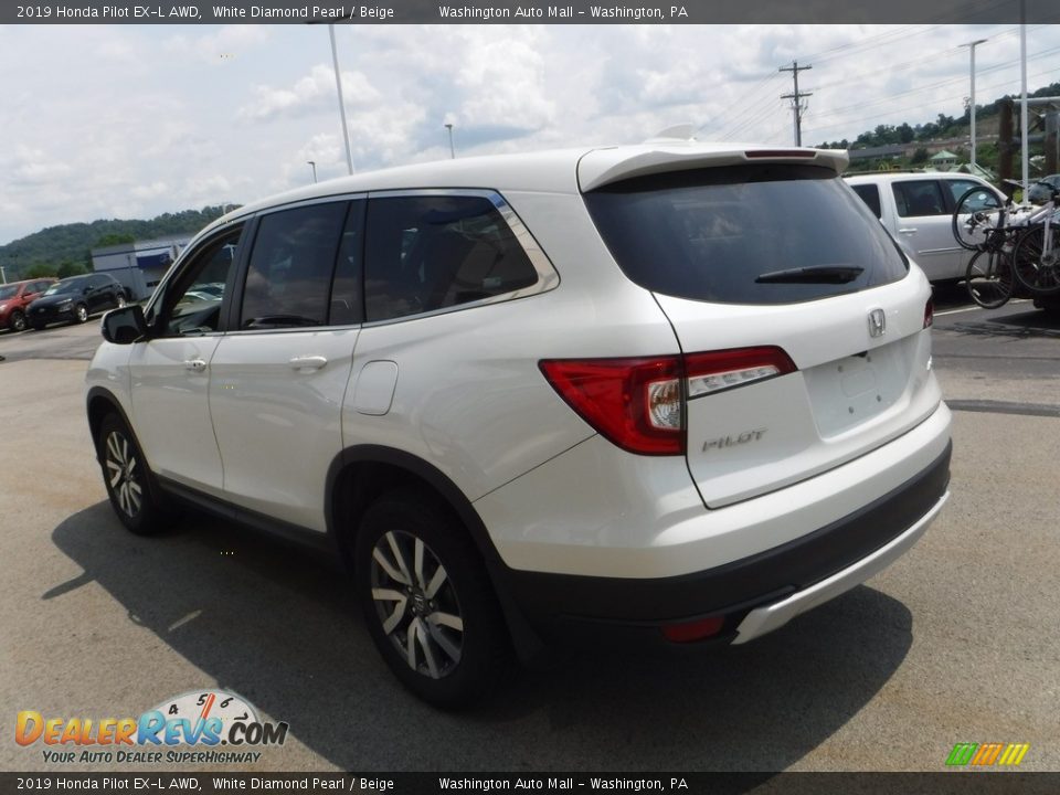 2019 Honda Pilot EX-L AWD White Diamond Pearl / Beige Photo #8