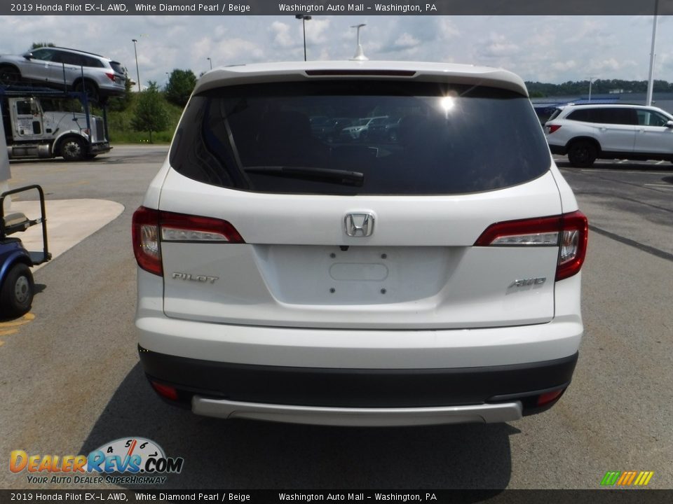 2019 Honda Pilot EX-L AWD White Diamond Pearl / Beige Photo #9