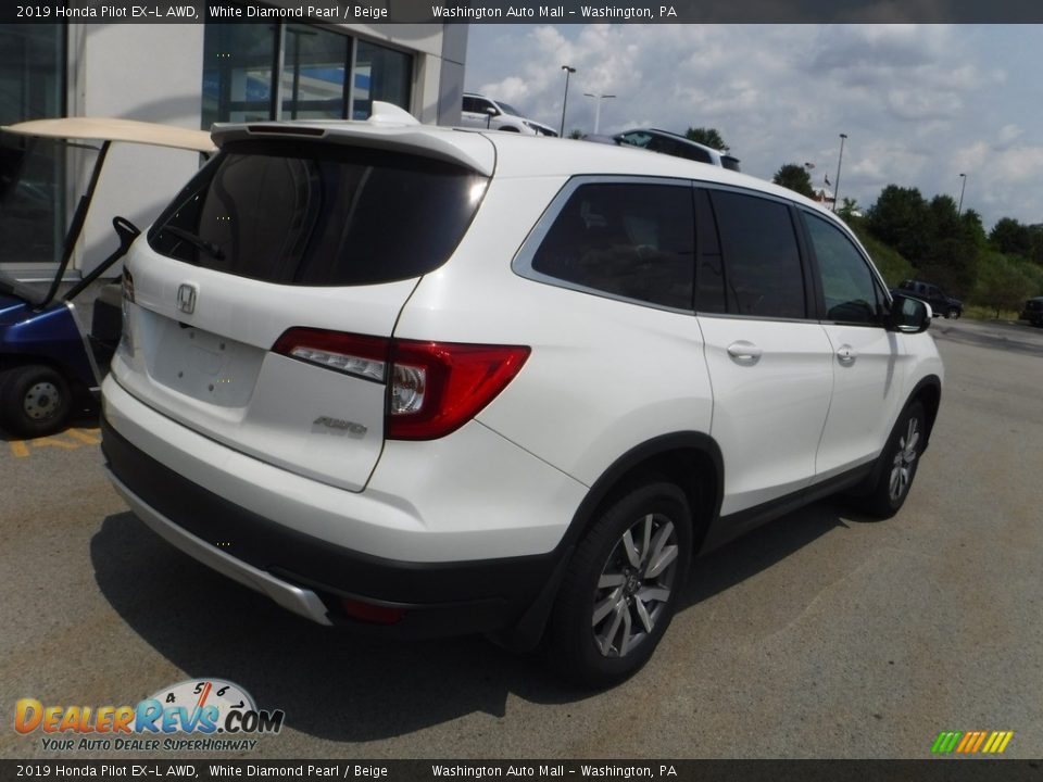 2019 Honda Pilot EX-L AWD White Diamond Pearl / Beige Photo #10