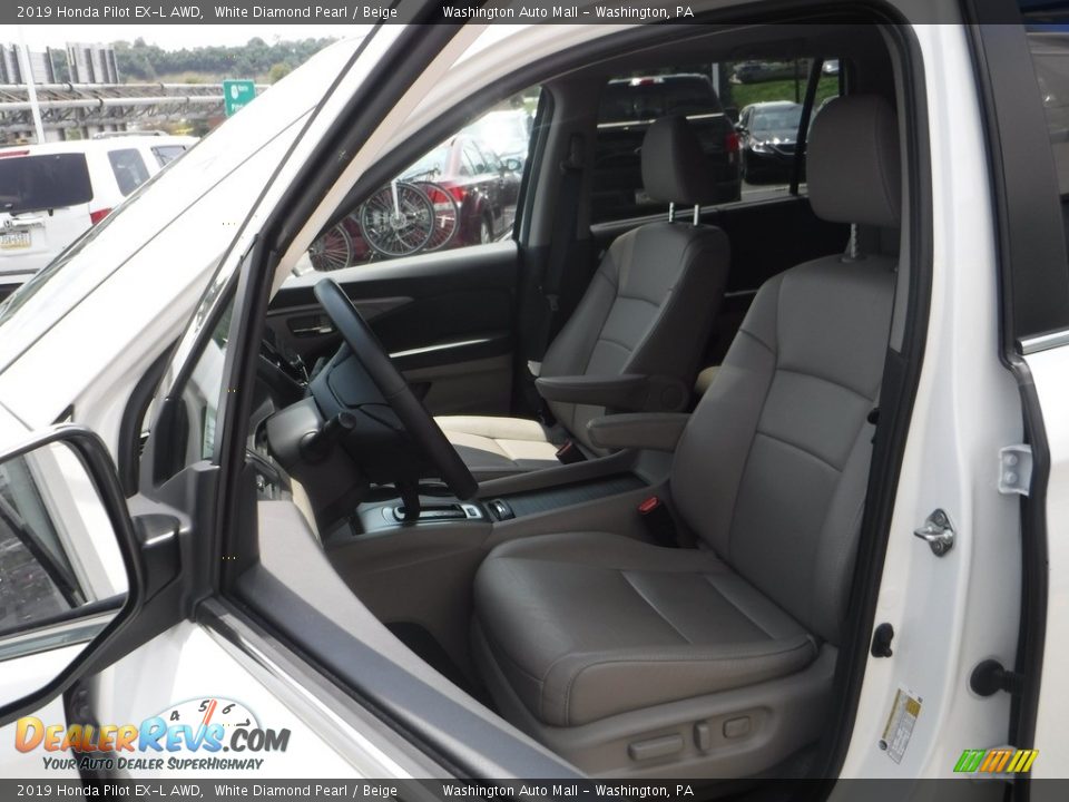 2019 Honda Pilot EX-L AWD White Diamond Pearl / Beige Photo #16