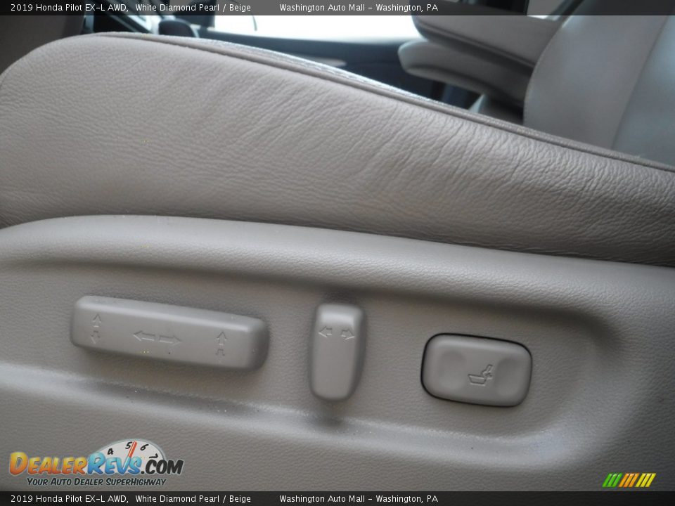 2019 Honda Pilot EX-L AWD White Diamond Pearl / Beige Photo #17