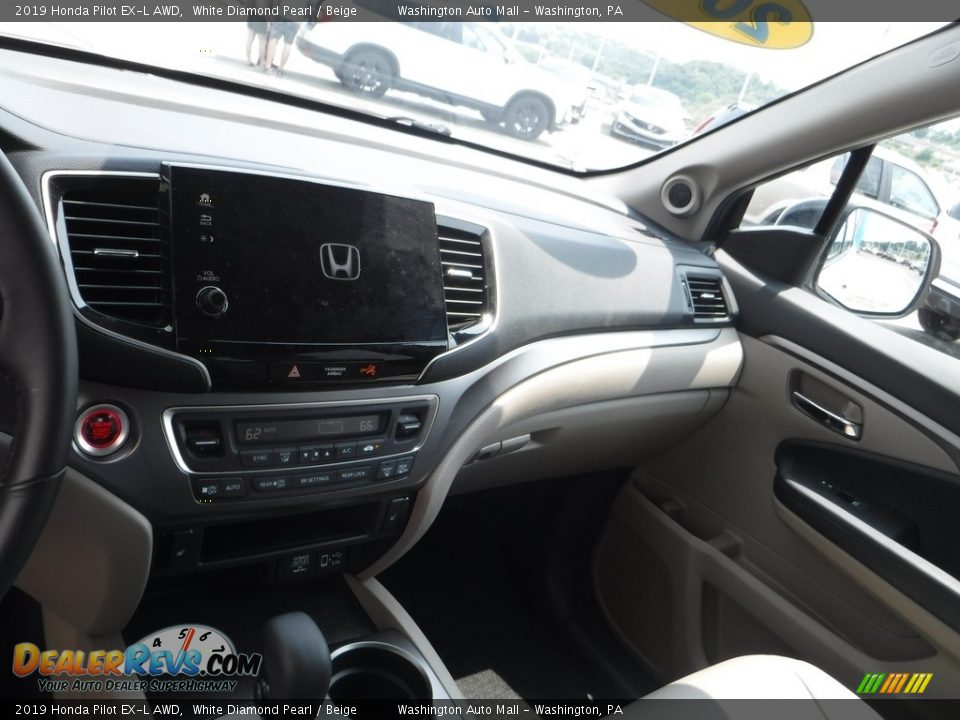 2019 Honda Pilot EX-L AWD White Diamond Pearl / Beige Photo #19