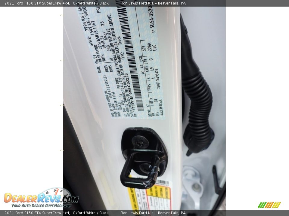 2021 Ford F150 STX SuperCrew 4x4 Oxford White / Black Photo #15