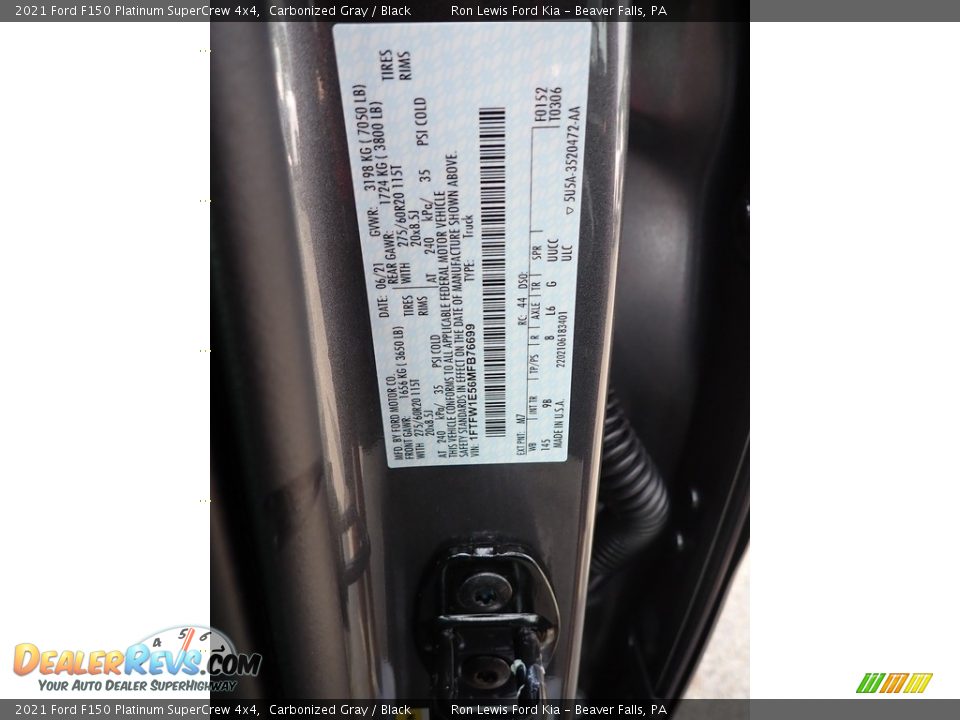 2021 Ford F150 Platinum SuperCrew 4x4 Carbonized Gray / Black Photo #15