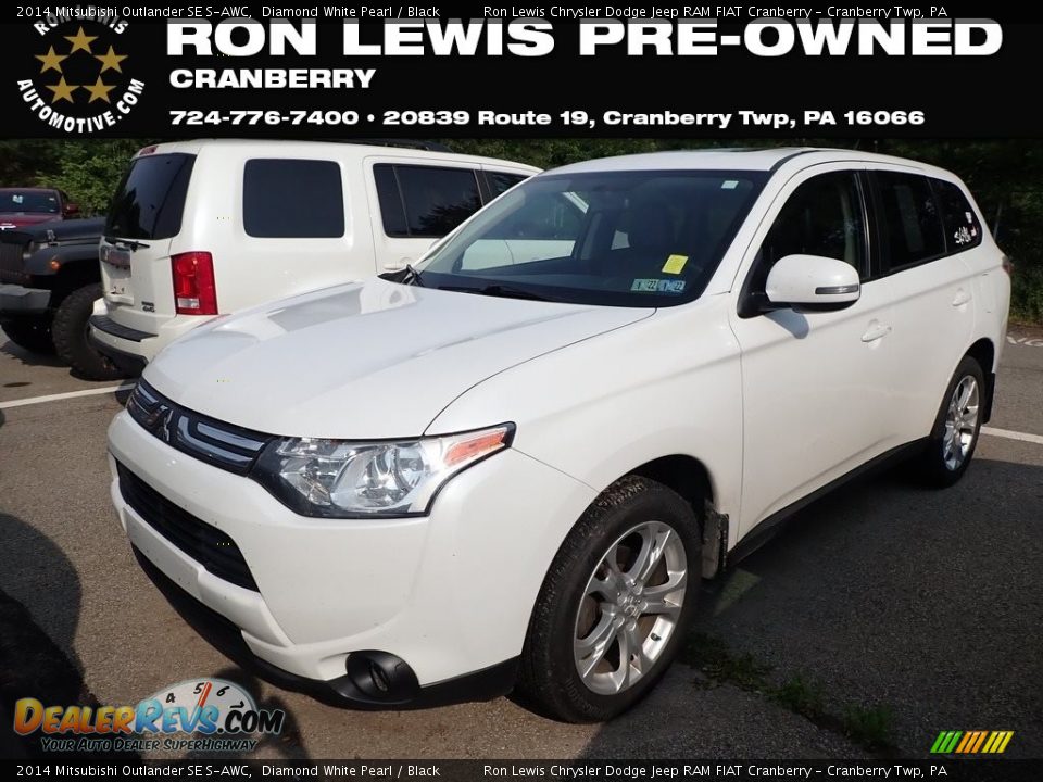 2014 Mitsubishi Outlander SE S-AWC Diamond White Pearl / Black Photo #1