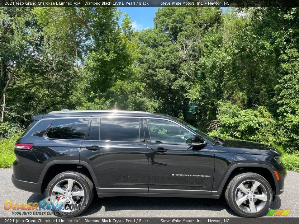 2021 Jeep Grand Cherokee L Limited 4x4 Diamond Black Crystal Pearl / Black Photo #6