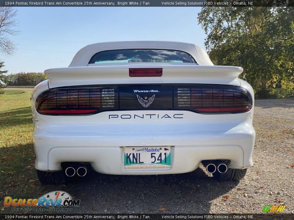 1994 Pontiac Firebird Trans Am Convertible 25th Anniversary Bright White / Tan Photo #11