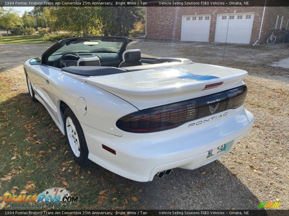 1994 Pontiac Firebird Trans Am Convertible 25th Anniversary Bright White / Tan Photo #19