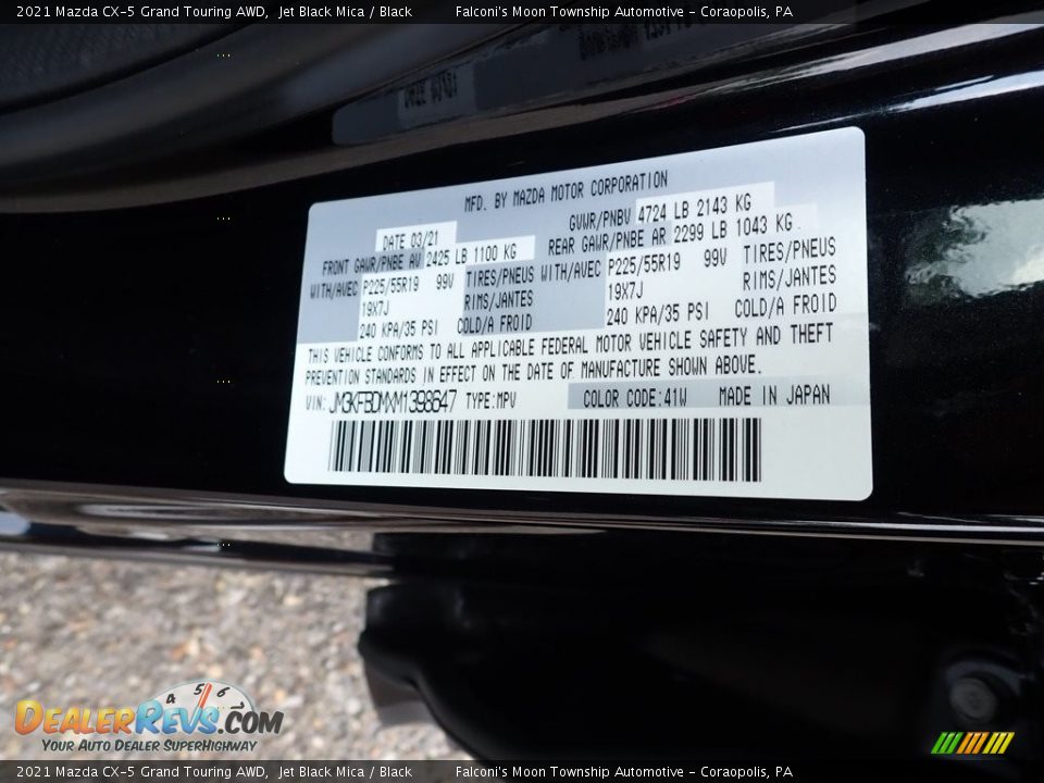 2021 Mazda CX-5 Grand Touring AWD Jet Black Mica / Black Photo #16