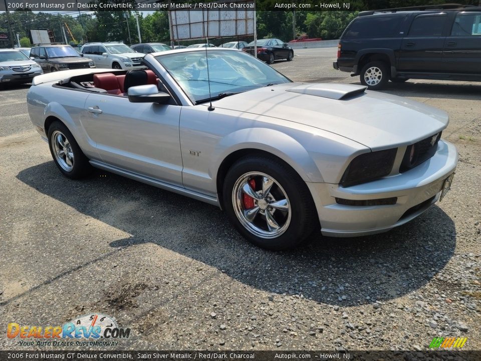 2006 Ford Mustang GT Deluxe Convertible Satin Silver Metallic / Red/Dark Charcoal Photo #7