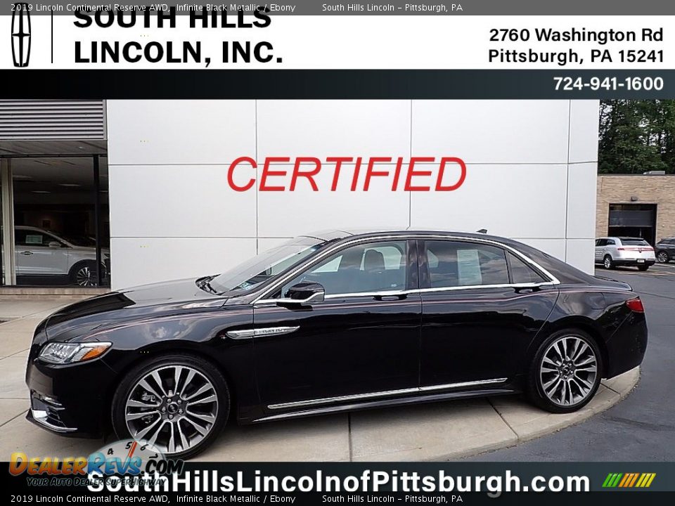 2019 Lincoln Continental Reserve AWD Infinite Black Metallic / Ebony Photo #1