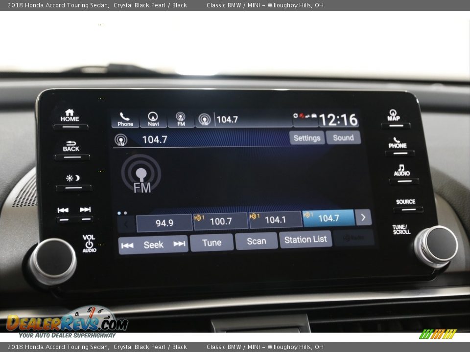 2018 Honda Accord Touring Sedan Crystal Black Pearl / Black Photo #13