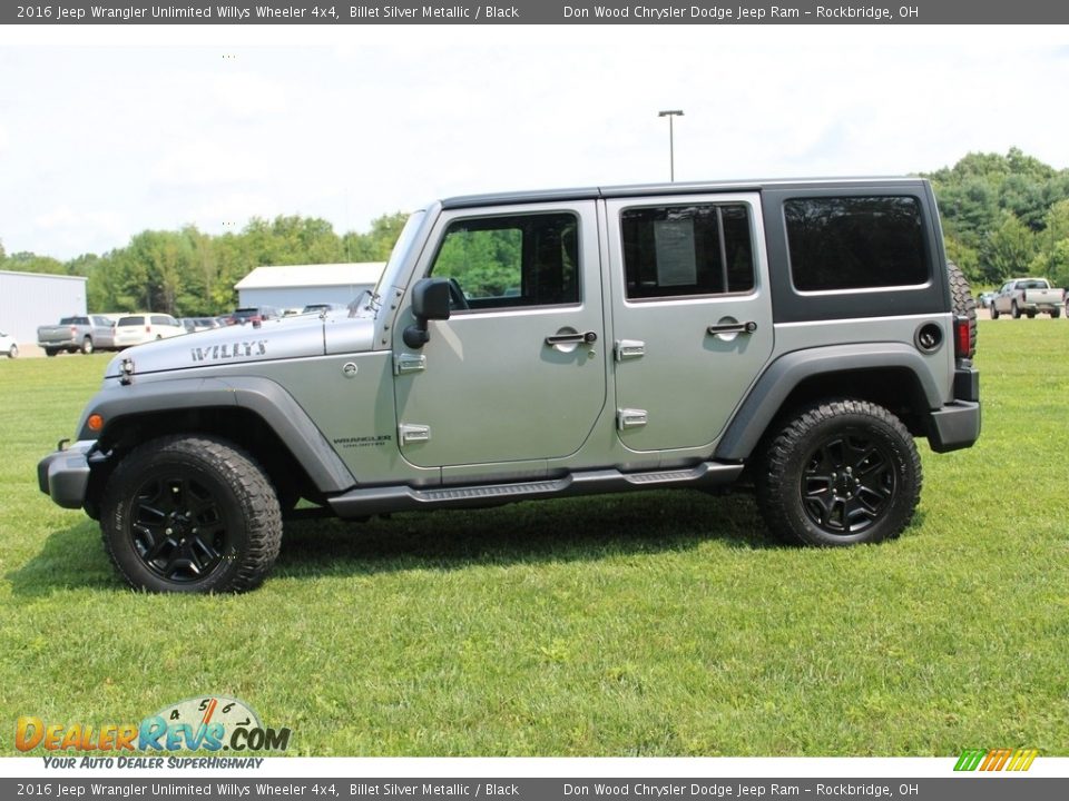 2016 Jeep Wrangler Unlimited Willys Wheeler 4x4 Billet Silver Metallic / Black Photo #4