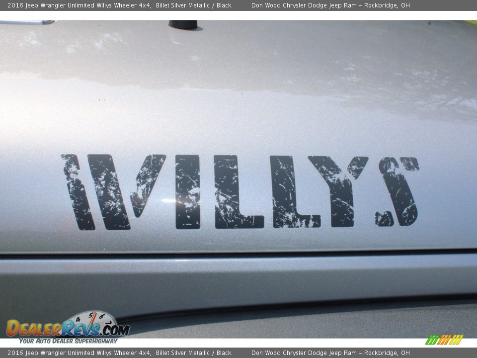 2016 Jeep Wrangler Unlimited Willys Wheeler 4x4 Billet Silver Metallic / Black Photo #33