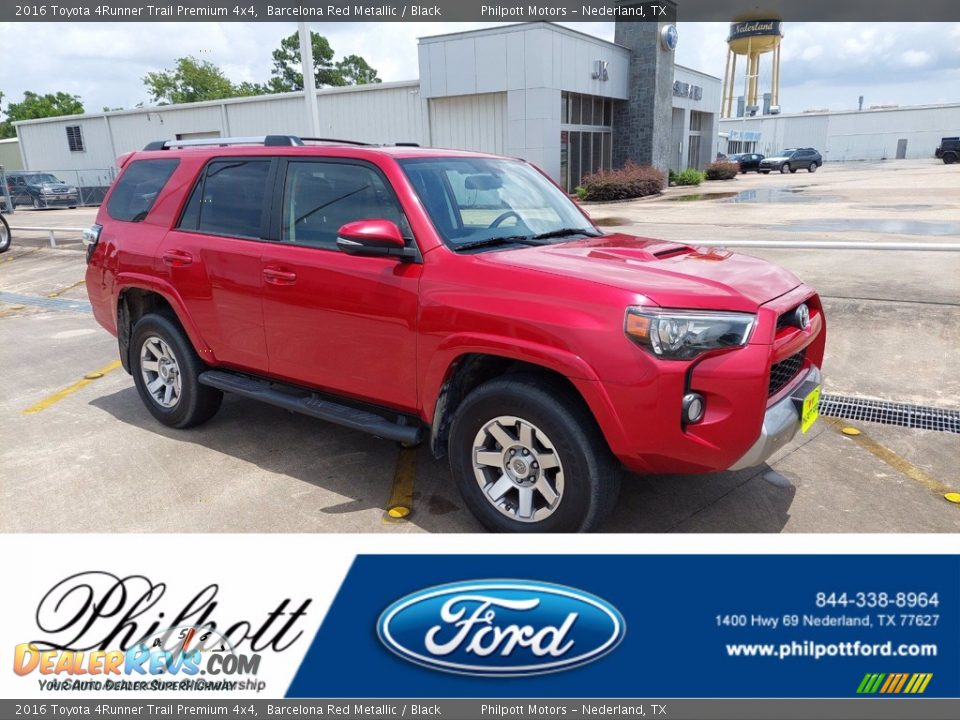2016 Toyota 4Runner Trail Premium 4x4 Barcelona Red Metallic / Black Photo #1