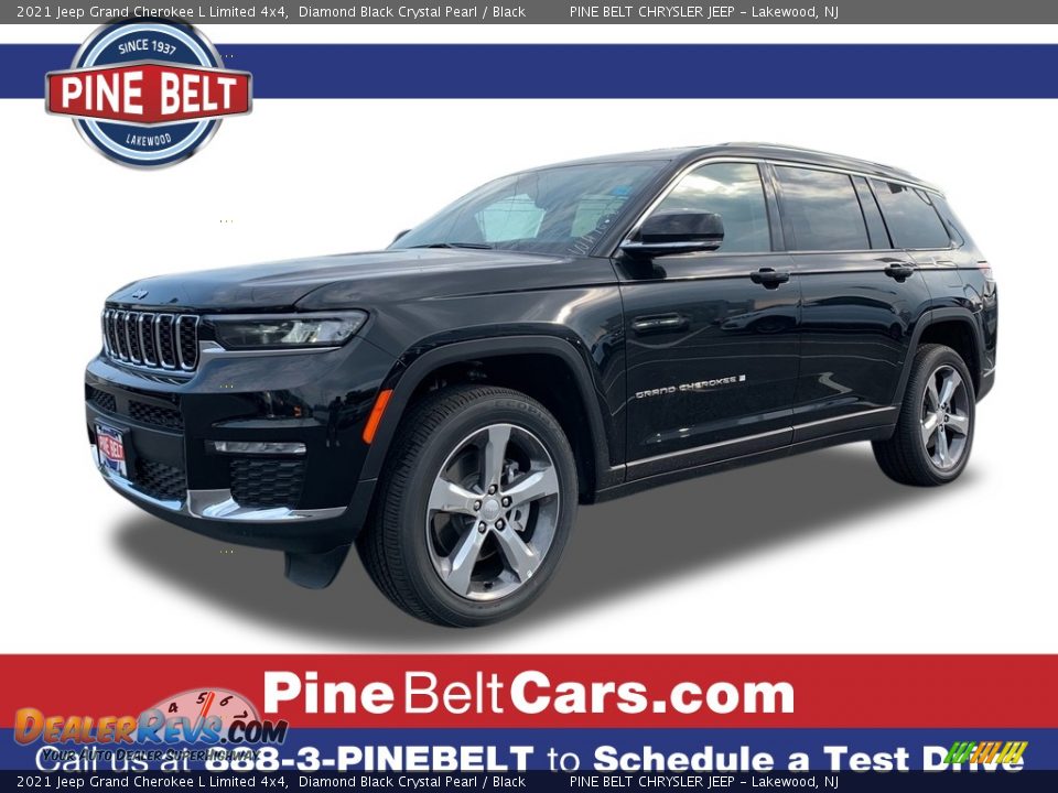 2021 Jeep Grand Cherokee L Limited 4x4 Diamond Black Crystal Pearl / Black Photo #1