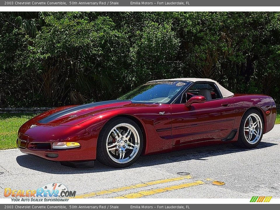 2003 Chevrolet Corvette Convertible 50th Anniversary Red / Shale Photo #2