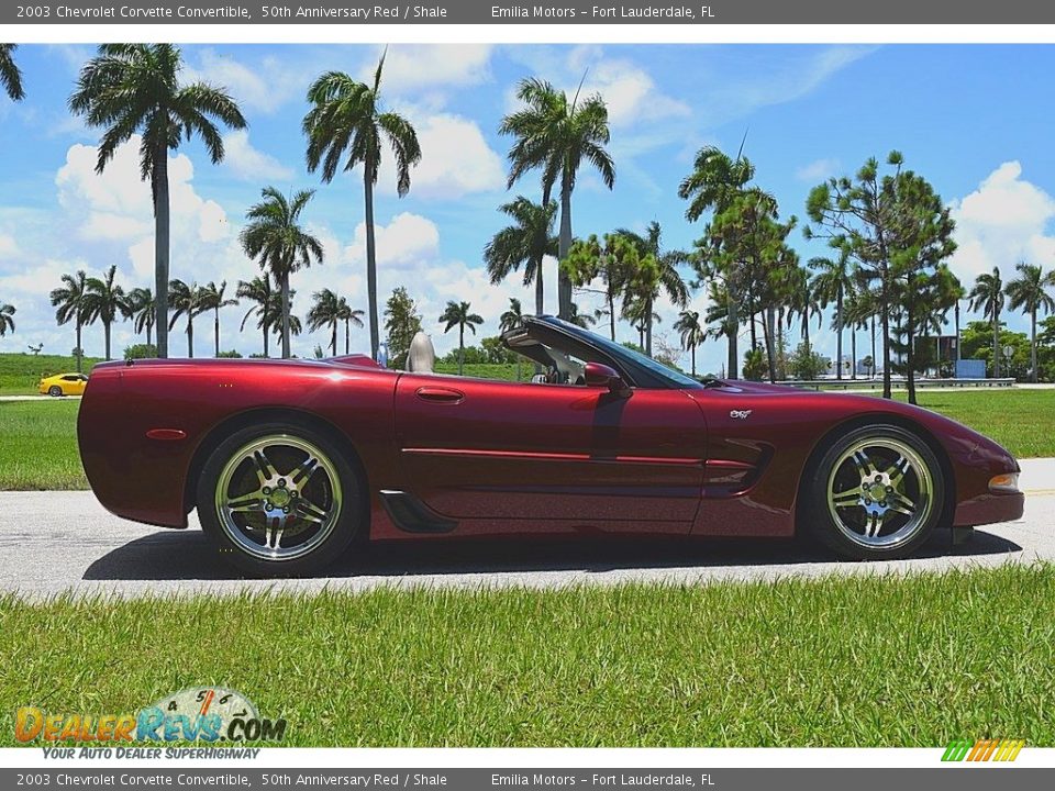 2003 Chevrolet Corvette Convertible 50th Anniversary Red / Shale Photo #4