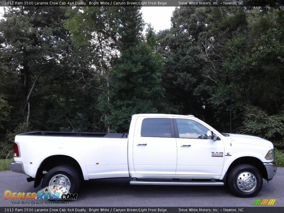 2013 Ram 3500 Laramie Crew Cab 4x4 Dually Bright White / Canyon Brown/Light Frost Beige Photo #5