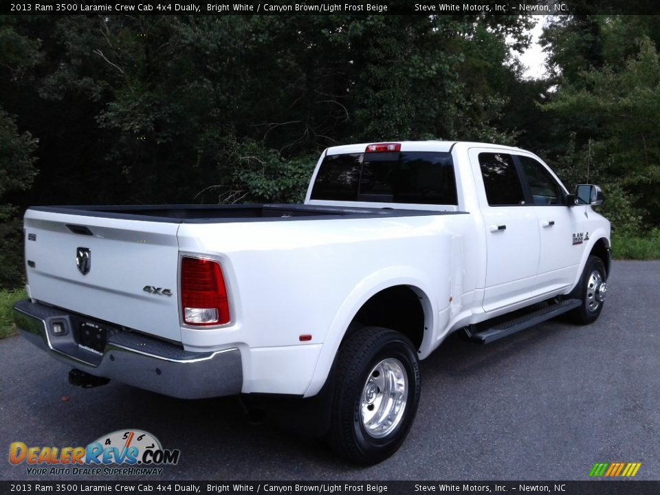 2013 Ram 3500 Laramie Crew Cab 4x4 Dually Bright White / Canyon Brown/Light Frost Beige Photo #6