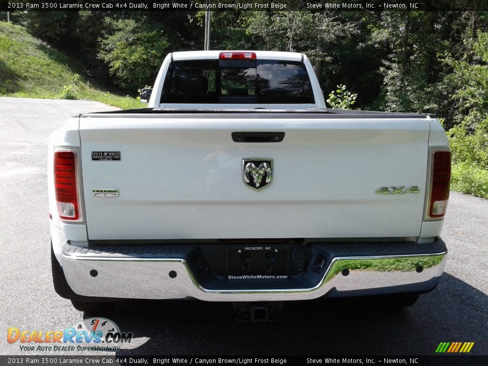 2013 Ram 3500 Laramie Crew Cab 4x4 Dually Bright White / Canyon Brown/Light Frost Beige Photo #7