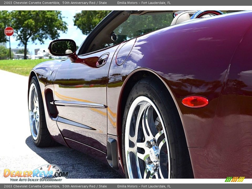 2003 Chevrolet Corvette Convertible 50th Anniversary Red / Shale Photo #11