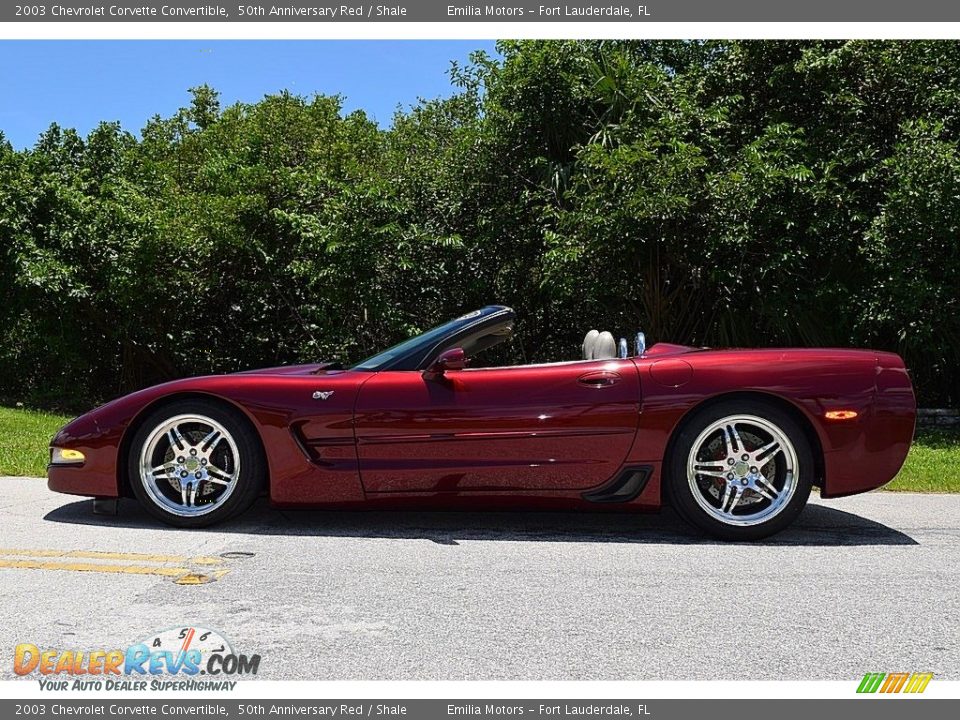 2003 Chevrolet Corvette Convertible 50th Anniversary Red / Shale Photo #13