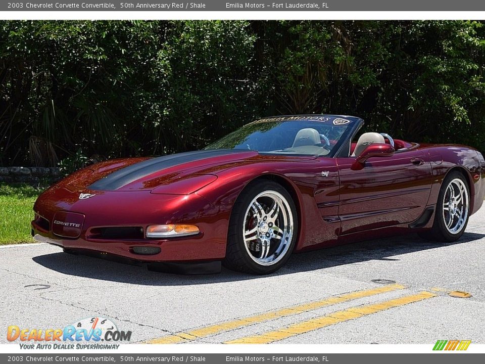 2003 Chevrolet Corvette Convertible 50th Anniversary Red / Shale Photo #14