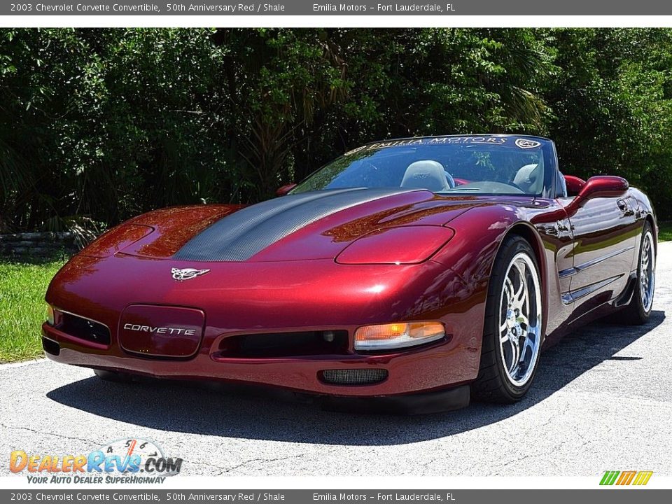 2003 Chevrolet Corvette Convertible 50th Anniversary Red / Shale Photo #15