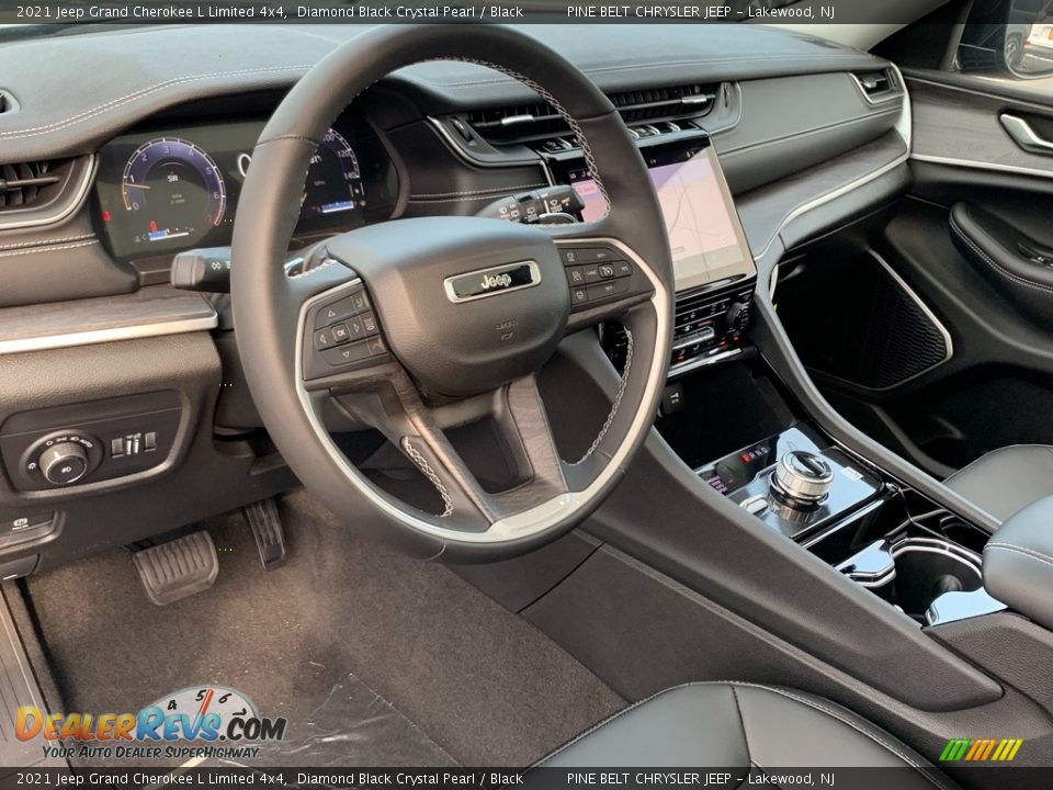 2021 Jeep Grand Cherokee L Limited 4x4 Diamond Black Crystal Pearl / Black Photo #13