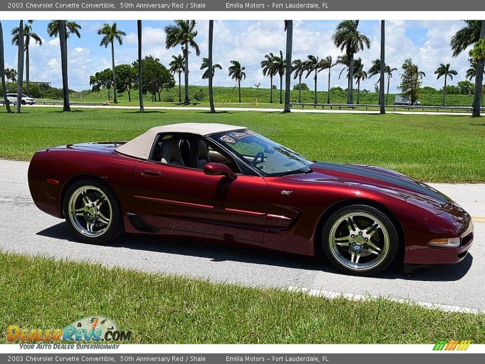 2003 Chevrolet Corvette Convertible 50th Anniversary Red / Shale Photo #18