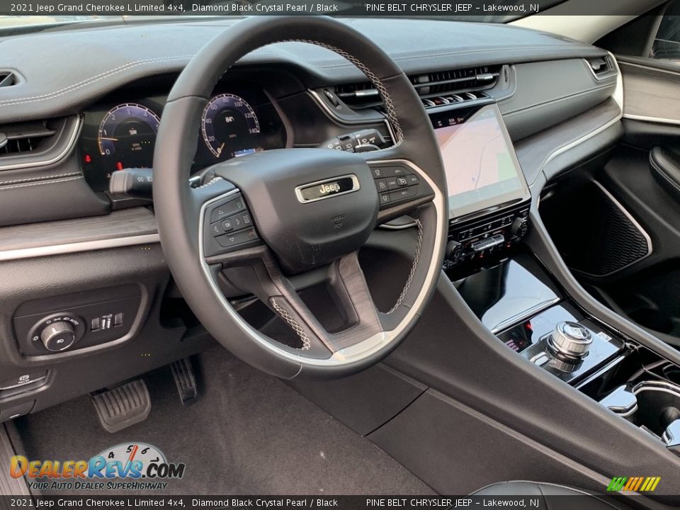 2021 Jeep Grand Cherokee L Limited 4x4 Diamond Black Crystal Pearl / Black Photo #13