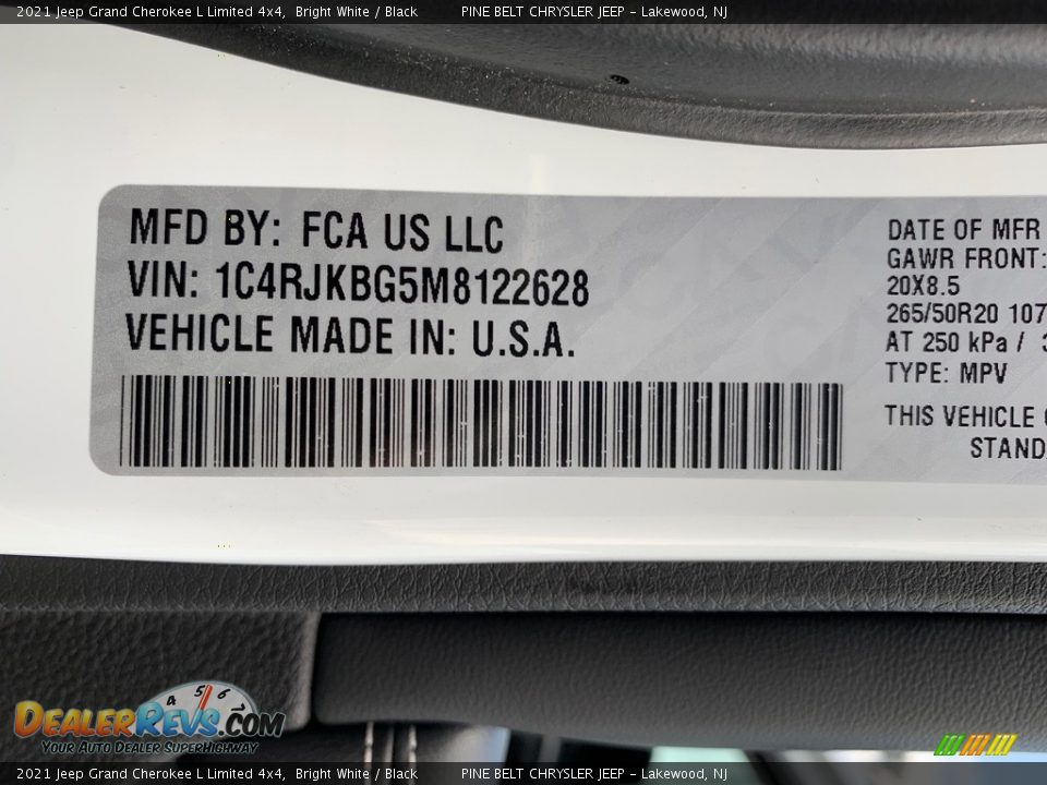 2021 Jeep Grand Cherokee L Limited 4x4 Bright White / Black Photo #14
