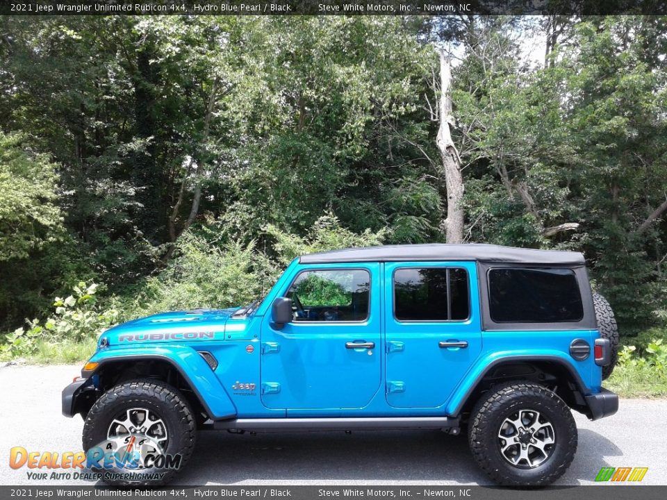 2021 Jeep Wrangler Unlimited Rubicon 4x4 Hydro Blue Pearl / Black Photo #1