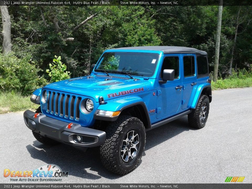 2021 Jeep Wrangler Unlimited Rubicon 4x4 Hydro Blue Pearl / Black Photo #2
