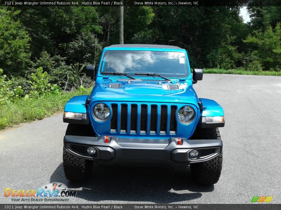 2021 Jeep Wrangler Unlimited Rubicon 4x4 Hydro Blue Pearl / Black Photo #3