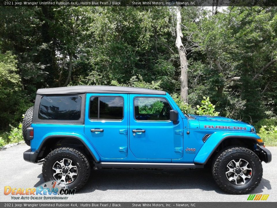 2021 Jeep Wrangler Unlimited Rubicon 4x4 Hydro Blue Pearl / Black Photo #5